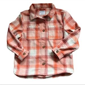 Old Navy Peach And Pink Checker Thick Shirt Size XL Youth